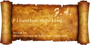 Filusztek Achilles névjegykártya
